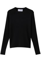 【スリー ドッツ/three dots】のリュクスセーター リブニットTEE ブラック|ID: prp329100004696778 ipo3291000000033917542