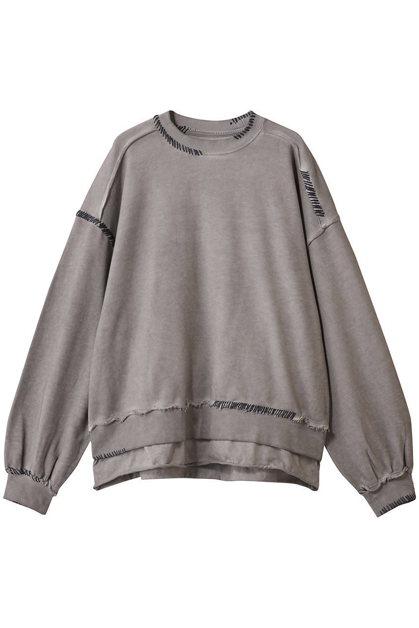 【メゾンスペシャル/MAISON SPECIAL】の【UNISEX】オーバーダイエンブロイダリー クルースウェット インテリア・キッズ・メンズ・レディースファッション・服の通販 founy(ファニー) 　ファッション　Fashion　レディースファッション　Fashion for Women　トップス・カットソー　Cut & Sew Tops　シャツ・ブラウス・オフィスカジュアル　Elegant Blouses & Button-Ups　レディースパーカー・カジュアルフーディー　Casual Hoodies & Sweatshirts　ロングTシャツ・Tシャツ　Longline T-Shirts & Tees　スウェット・クルーネックトップス　Sweatshirts & Crewnecks / Relaxed Fit Sweat Tops　カットソー・ベーシックTシャツ　Cut-and-Sewn Tops / Stretch Tees & Basics　ユニセックス　Unisex, Genderless　ダメージ　Distressed, Destroyed　ブリーチ　Bleach, Washed Finish　ランダム　Random, Irregular　新作・新入荷　New Arrivals / New In　G.BGE(グレーベージュ)|ID: prp329100004696788 ipo3291000000033917619
