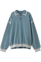 【メゾンスペシャル/MAISON SPECIAL】の【UNISEX】ハイツイストピグメントブリーチニットポロ L/S S.BLU(スカイブルー)|ID: prp329100004696789 ipo3291000000033917631