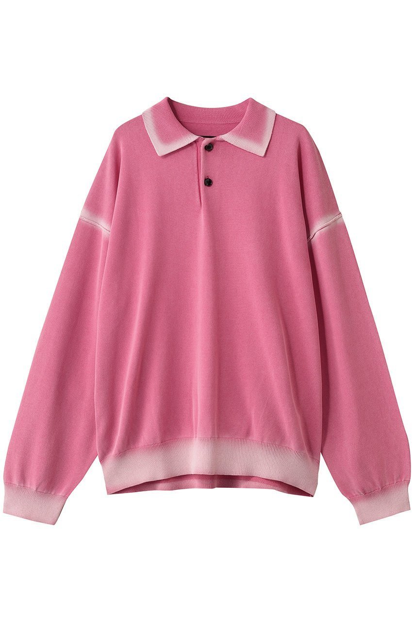 【メゾンスペシャル/MAISON SPECIAL】の【UNISEX】ハイツイストピグメントブリーチニットポロ L/S インテリア・キッズ・メンズ・レディースファッション・服の通販 founy(ファニー) 　ファッション　Fashion　レディースファッション　Fashion for Women　トップス・カットソー　Cut & Sew Tops　ニット　Knit Tops & Sweaters　シャツ・ブラウス・オフィスカジュアル　Elegant Blouses & Button-Ups　ロングTシャツ・Tシャツ　Longline T-Shirts & Tees　カットソー・ベーシックTシャツ　Cut-and-Sewn Tops / Stretch Tees & Basics　ユニセックス　Unisex, Genderless　スリーブ　Sleeve, Long Sleeve / Short Sleeve　ベーシック　Basic, Essential　ポロシャツ　Polo Shirt, Collared Tee　ロング　Long, Long-Length　新作・新入荷　New Arrivals / New In　長袖　Long Sleeve, Full Sleeve　PNK(ピンク)|ID: prp329100004696789 ipo3291000000033917632