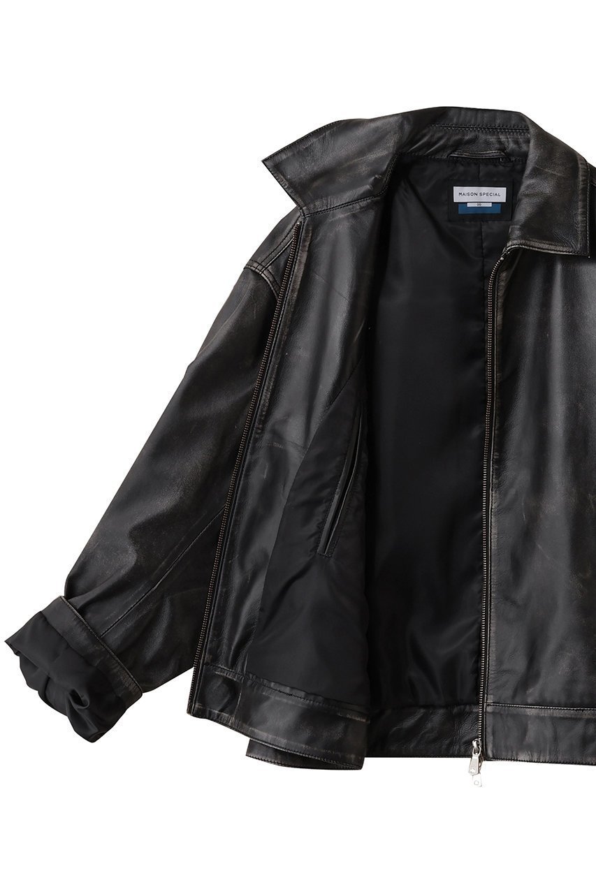 【メゾンスペシャル/MAISON SPECIAL】の【UNISEX】SHEEPレザー襟付きライダース 人気、トレンドファッション・服の通販 founy(ファニー) 　ファッション　Fashion　レディースファッション　Fashion for Women　アウター　Coat / Outerwear Collection　レディースジャケット・軽アウター　Jackets　ライダースジャケット / レザースタイル　Riders Jackets & Biker Style　ユニセックス　Unisex, Genderless　ジップ　Zip, Zipper　ジャケット　Jacket, Outerwear　ライダース　Riders　新作・新入荷　New Arrivals / New In　other-6|ID: prp329100004696793 ipo3291000000033917671