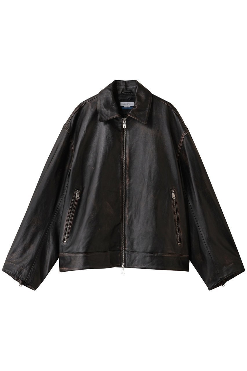 【メゾンスペシャル/MAISON SPECIAL】の【UNISEX】SHEEPレザー襟付きライダース インテリア・キッズ・メンズ・レディースファッション・服の通販 founy(ファニー) 　ファッション　Fashion　レディースファッション　Fashion for Women　アウター　Coat / Outerwear Collection　レディースジャケット・軽アウター　Jackets　ライダースジャケット / レザースタイル　Riders Jackets & Biker Style　ユニセックス　Unisex, Genderless　ジップ　Zip, Zipper　ジャケット　Jacket, Outerwear　ライダース　Riders　BRN(ブラウン)|ID: prp329100004696793 ipo3291000000035841916