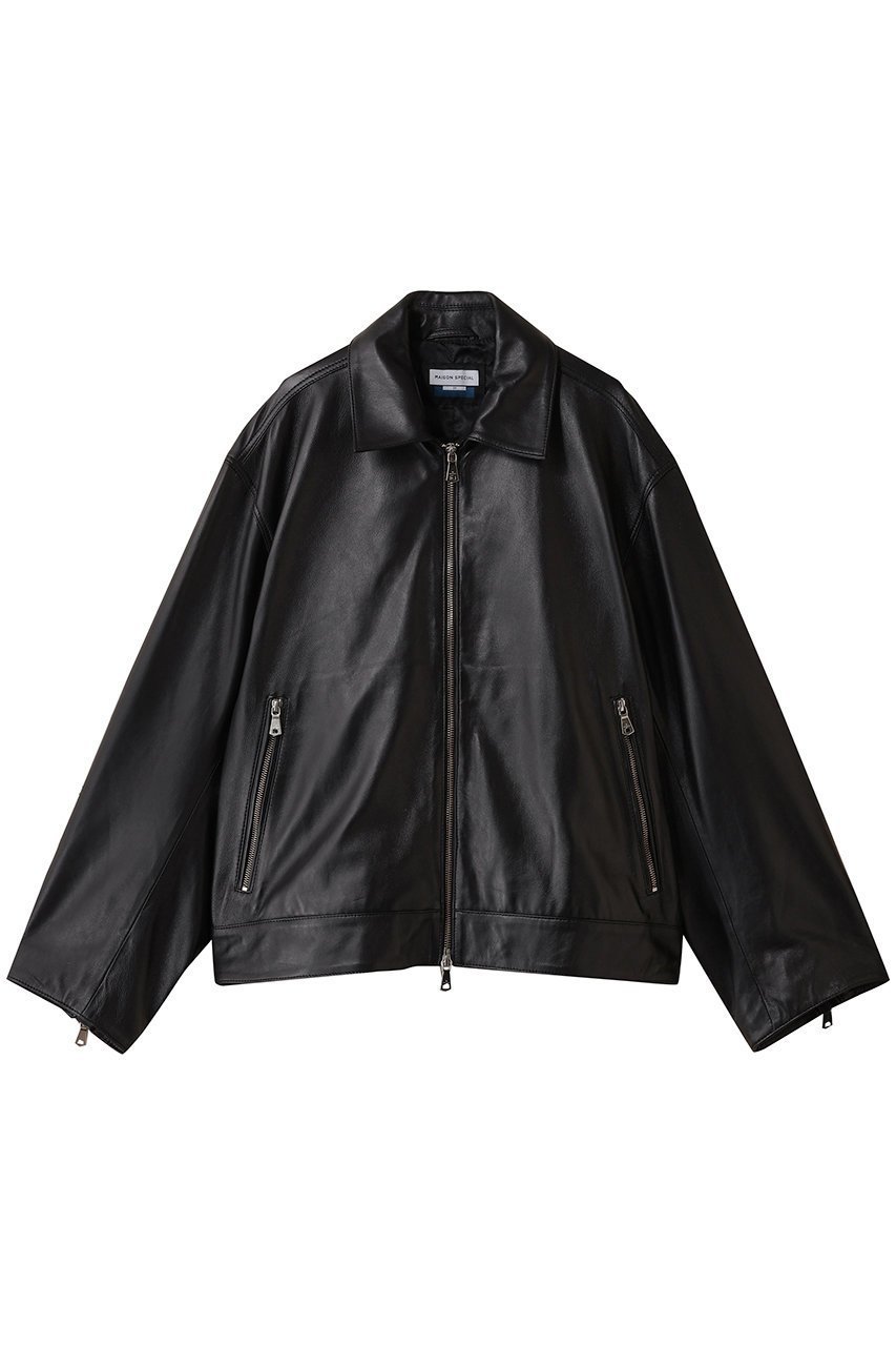【メゾンスペシャル/MAISON SPECIAL】の【UNISEX】SHEEPレザー襟付きライダース インテリア・キッズ・メンズ・レディースファッション・服の通販 founy(ファニー) 　ファッション　Fashion　レディースファッション　Fashion for Women　アウター　Coat / Outerwear Collection　レディースジャケット・軽アウター　Jackets　ライダースジャケット / レザースタイル　Riders Jackets & Biker Style　ユニセックス　Unisex, Genderless　ジップ　Zip, Zipper　ジャケット　Jacket, Outerwear　ライダース　Riders　BLK(ブラック)|ID: prp329100004696793 ipo3291000000036128835