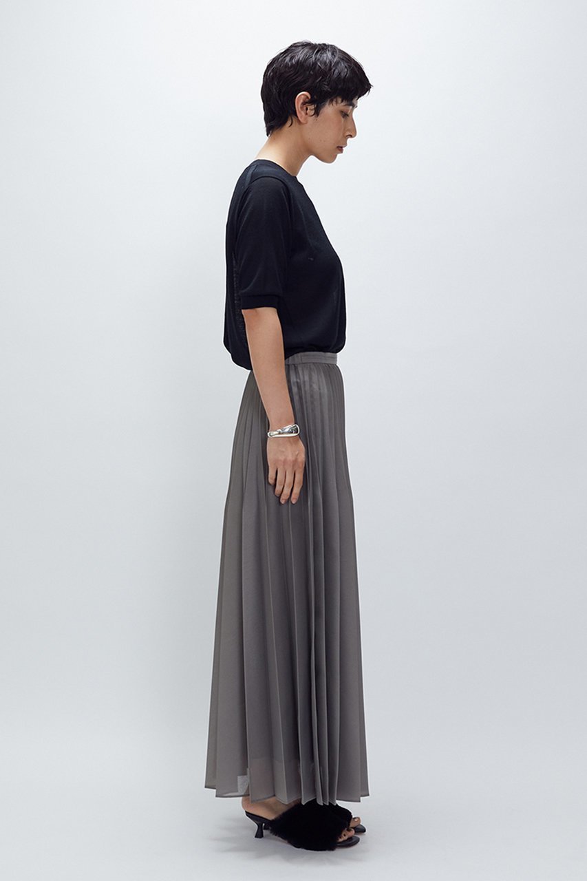 【プルミエ アロンディスモン/1er Arrondissement】のスパンオーガンジープリーツスカート 人気、トレンドファッション・服の通販 founy(ファニー) 　ファッション　Fashion　レディースファッション　Fashion for Women　スカート　Skirts　プリーツスカート / 上品フェミニンスタイル　Pleated Skirts　ロングスカート　Long Skirts / Maxi & Midi Skirts　エアリー　Airy Texture　オケージョン　Occasion Wear　オーガンジー　Organza Fabric　プリーツ　Pleats, Pleated　ロング　Long, Long-Length　エレガント 上品　Elegant　再入荷　Restock / Back in Stock　other-8|ID: prp329100004696801 ipo3291000000034154532