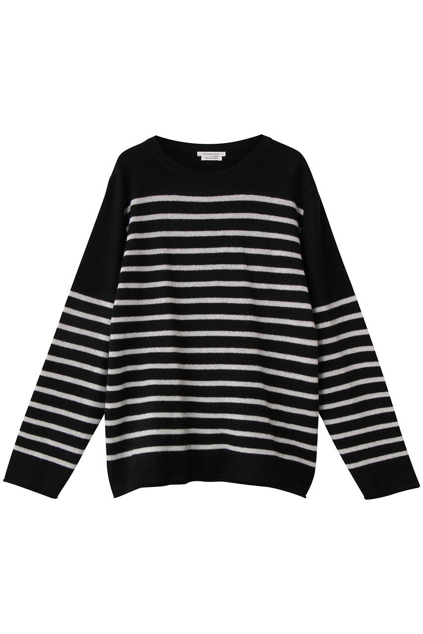 【プルミエ アロンディスモン/1er Arrondissement】の【COUTURE D ADAM】ニット インテリア・キッズ・メンズ・レディースファッション・服の通販 founy(ファニー) 　ファッション　Fashion　レディースファッション　Fashion for Women　トップス・カットソー　Cut & Sew Tops　ニット　Knit Tops & Sweaters　カジュアルプルオーバー・ニットトップス　Pullovers & Knit Tops / Casual Pullovers　スラックス　Slacks, Dress Pants　デニム　Denim, Jeans Material　ベーシック　Basic, Essential　ボーダー　Border, Stripe　定番　Standard, Basic Item　新作・新入荷　New Arrivals / New In　ブラック|ID: prp329100004696807 ipo3291000000033917739
