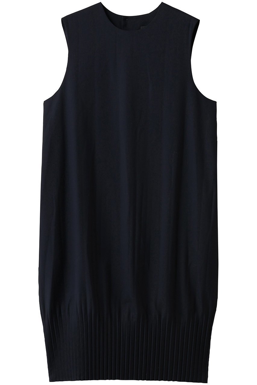 【ミズイロ インド/mizuiro ind】のプリーツヘムノースリーブワンピース インテリア・キッズ・メンズ・レディースファッション・服の通販 founy(ファニー) 　ファッション　Fashion　レディースファッション　Fashion for Women　ワンピース　Dresses　チュニック　Tunic Tops & Dresses　シンプル　Simple, Minimal　チュニック　Tunic, Long Top　パーティ　Party, Party Style　ロング　Long, Long-Length　navy|ID: prp329100004696813 ipo3291000000036015199