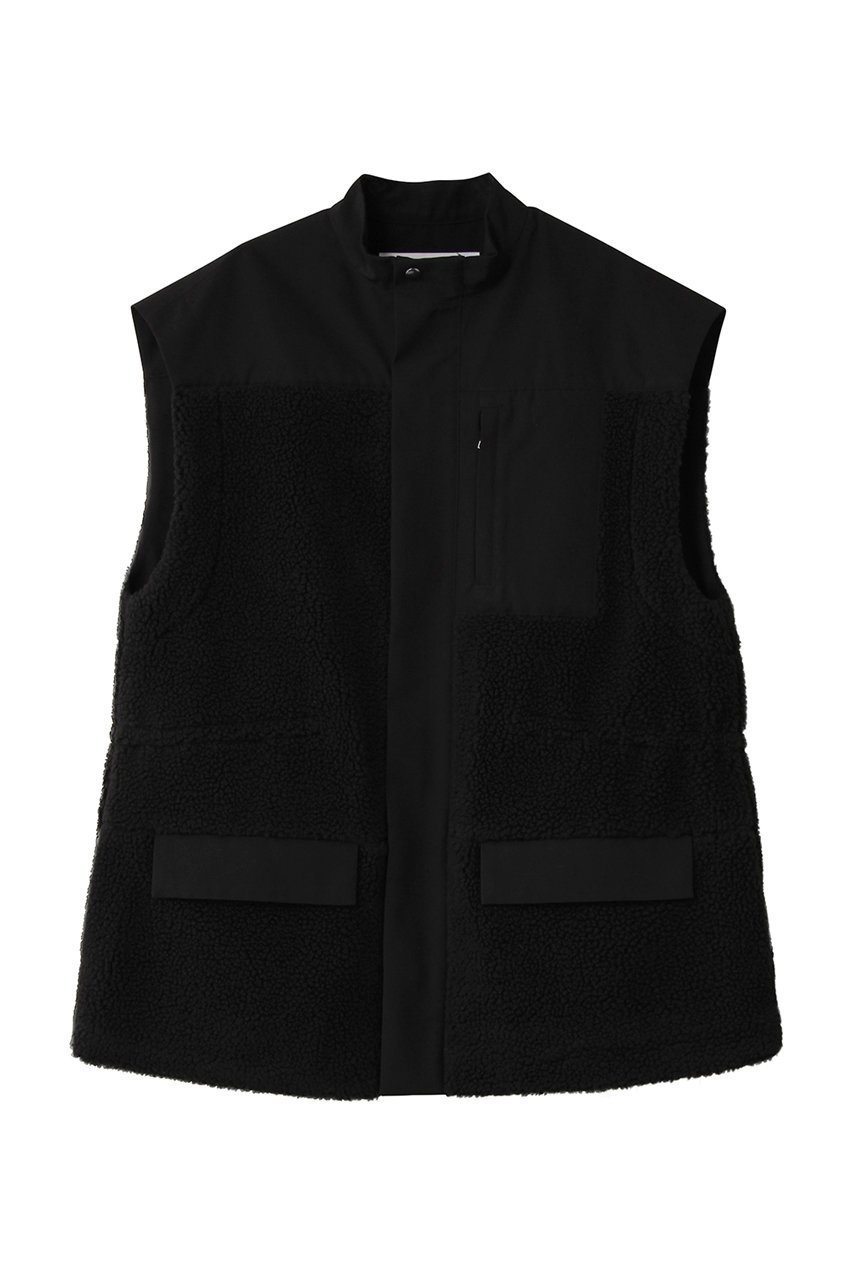 【ヴァシュモン/VACHEMENT】のリサイクルシェルタフタ×ボアベスト インテリア・キッズ・メンズ・レディースファッション・服の通販 founy(ファニー) 　ファッション　Fashion　レディースファッション　Fashion for Women　アウター　Coat / Outerwear Collection　レディースジャケット・軽アウター　Jackets　ジャケット　Jacket, Outerwear　ストレート　Straight, Straight Cut　タフタ　Taffeta, Structured Fabric　ドッキング　Docking, Mixed Material　ドローストリング　Drawstring, Pull Cord　フロント　Front, Front Design　ベスト　Vest, Waistcoat　ポケット　Pocket, Pocket Detail　定番　Standard, Basic Item　新作・新入荷　New Arrivals / New In　ブラック|ID: prp329100004698327 ipo3291000000033926863