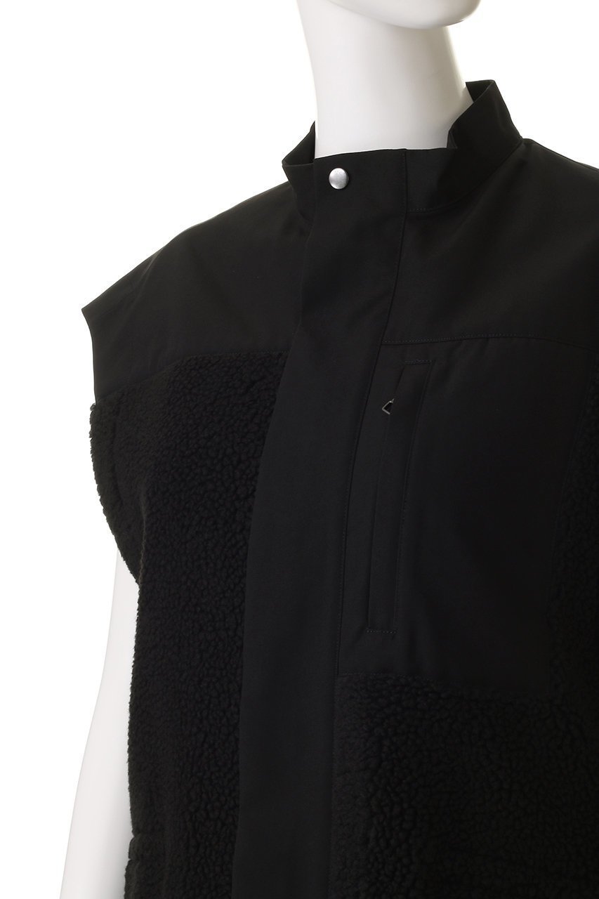 【ヴァシュモン/VACHEMENT】のリサイクルシェルタフタ×ボアベスト 人気、トレンドファッション・服の通販 founy(ファニー) 　ファッション　Fashion　レディースファッション　Fashion for Women　アウター　Coat / Outerwear Collection　レディースジャケット・軽アウター　Jackets　ジャケット　Jacket, Outerwear　ストレート　Straight, Straight Cut　タフタ　Taffeta, Structured Fabric　ドッキング　Docking, Mixed Material　ドローストリング　Drawstring, Pull Cord　フロント　Front, Front Design　ベスト　Vest, Waistcoat　ポケット　Pocket, Pocket Detail　定番　Standard, Basic Item　新作・新入荷　New Arrivals / New In　other-5|ID: prp329100004698327 ipo3291000000033926867