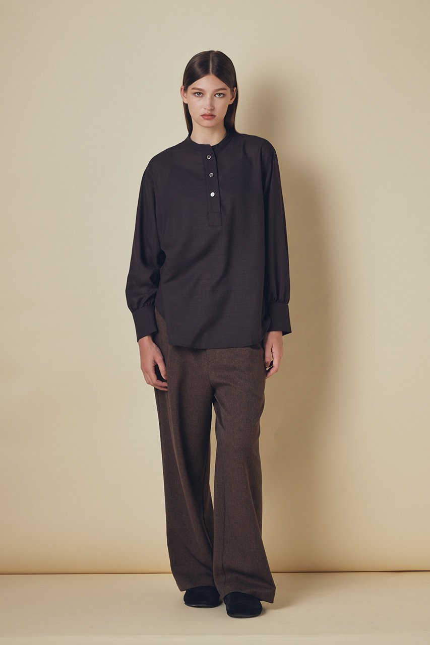 【フローレント/FLORENT】のウールビエラ バンドカラー ブラウス 人気、トレンドファッション・服の通販 founy(ファニー) 　ファッション　Fashion　レディースファッション　Fashion for Women　トップス・カットソー　Cut & Sew Tops　シャツ・ブラウス・オフィスカジュアル　Elegant Blouses & Button-Ups　なめらか　Smooth, Silky Texture　スリーブ　Sleeve, Long Sleeve / Short Sleeve　ドレープ　Drape, Draping Fabric　ロング　Long, Long-Length　新作・新入荷　New Arrivals / New In　other-6|ID: prp329100004698337 ipo3291000000033984993