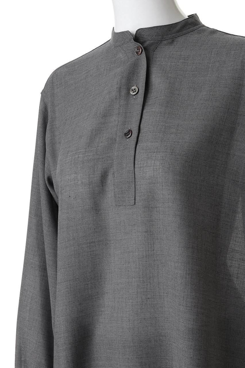 【フローレント/FLORENT】のウールビエラ バンドカラー ブラウス 人気、トレンドファッション・服の通販 founy(ファニー) 　ファッション　Fashion　レディースファッション　Fashion for Women　トップス・カットソー　Cut & Sew Tops　シャツ・ブラウス・オフィスカジュアル　Elegant Blouses & Button-Ups　なめらか　Smooth, Silky Texture　スリーブ　Sleeve, Long Sleeve / Short Sleeve　ドレープ　Drape, Draping Fabric　ロング　Long, Long-Length　other-5|ID: prp329100004698337 ipo3291000000035265490