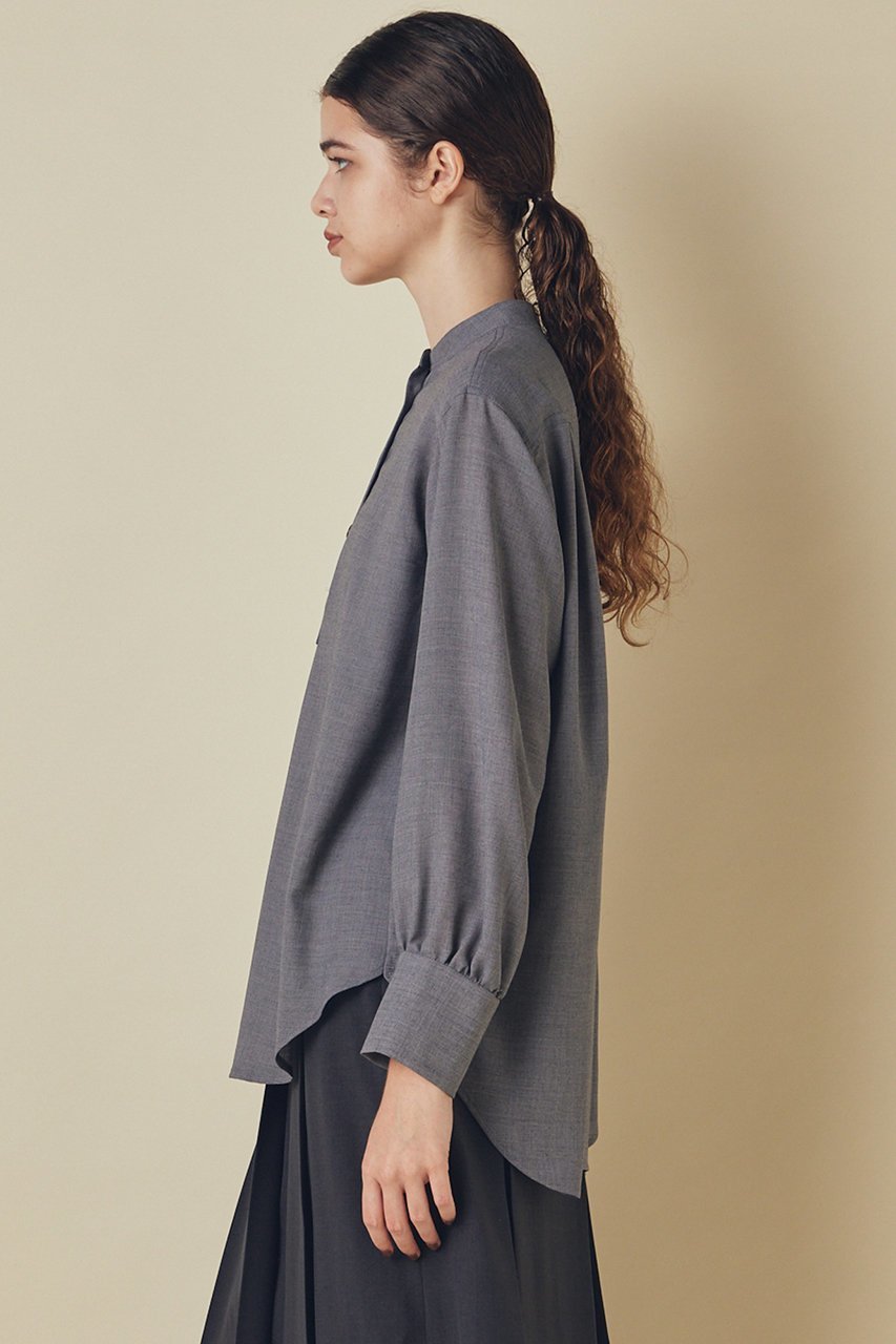 【フローレント/FLORENT】のウールビエラ バンドカラー ブラウス 人気、トレンドファッション・服の通販 founy(ファニー) 　ファッション　Fashion　レディースファッション　Fashion for Women　トップス・カットソー　Cut & Sew Tops　シャツ・ブラウス・オフィスカジュアル　Elegant Blouses & Button-Ups　なめらか　Smooth, Silky Texture　スリーブ　Sleeve, Long Sleeve / Short Sleeve　ドレープ　Drape, Draping Fabric　ロング　Long, Long-Length　other-7|ID: prp329100004698337 ipo3291000000035265492