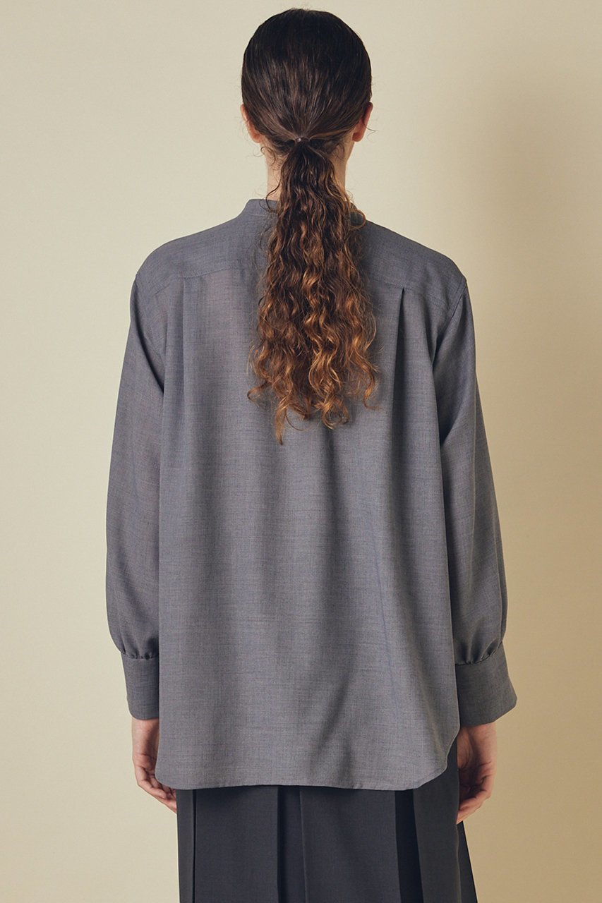 【フローレント/FLORENT】のウールビエラ バンドカラー ブラウス 人気、トレンドファッション・服の通販 founy(ファニー) 　ファッション　Fashion　レディースファッション　Fashion for Women　トップス・カットソー　Cut & Sew Tops　シャツ・ブラウス・オフィスカジュアル　Elegant Blouses & Button-Ups　なめらか　Smooth, Silky Texture　スリーブ　Sleeve, Long Sleeve / Short Sleeve　ドレープ　Drape, Draping Fabric　ロング　Long, Long-Length　other-8|ID: prp329100004698337 ipo3291000000035265493