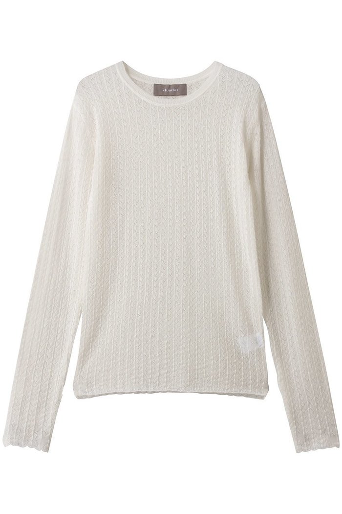 【エリオポール/heliopole】のPOINTAIL ロングスリーブニットT インテリア・キッズ・メンズ・レディースファッション・服の通販 founy(ファニー) https://founy.com/ ファッション Fashion レディースファッション Fashion for Women トップス・カットソー Cut & Sew Tops ニット Knit Tops & Sweaters カジュアルプルオーバー・ニットトップス Pullovers & Knit Tops / Casual Pullovers フィット Fit, Slim Fit A/W・秋冬 Autumn/Winter 透かし Cut-Out, Lacework |ID: prp329100004698347 ipo3291000000036182636