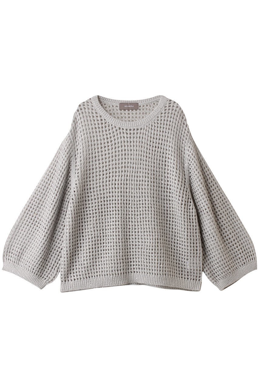 【エリオポール/heliopole】のSHEER SPANGLE ニット 人気、トレンドファッション・服の通販 founy(ファニー) 　ファッション　Fashion　レディースファッション　Fashion for Women　トップス・カットソー　Cut & Sew Tops　ニット　Knit Tops & Sweaters　カジュアルプルオーバー・ニットトップス　Pullovers & Knit Tops / Casual Pullovers　おすすめ　Recommended / Our Picks　キャミソール　Camisole, Spaghetti Strap Top　トレンド　Trend, Trending Now　ハイネック　High Neck, Mock Neck　メッシュ　Mesh, Net Fabric　新作・新入荷　New Arrivals / New In　 other-1|ID: prp329100004698349 ipo3291000000033927043