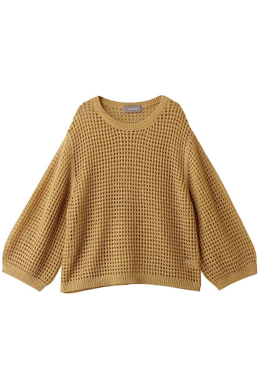 【エリオポール/heliopole】のSHEER SPANGLE ニット インテリア・キッズ・メンズ・レディースファッション・服の通販 founy(ファニー) 　ファッション　Fashion　レディースファッション　Fashion for Women　トップス・カットソー　Cut & Sew Tops　ニット　Knit Tops & Sweaters　カジュアルプルオーバー・ニットトップス　Pullovers & Knit Tops / Casual Pullovers　おすすめ　Recommended / Our Picks　キャミソール　Camisole, Spaghetti Strap Top　トレンド　Trend, Trending Now　ハイネック　High Neck, Mock Neck　メッシュ　Mesh, Net Fabric　新作・新入荷　New Arrivals / New In　イエロー|ID: prp329100004698349 ipo3291000000033927047