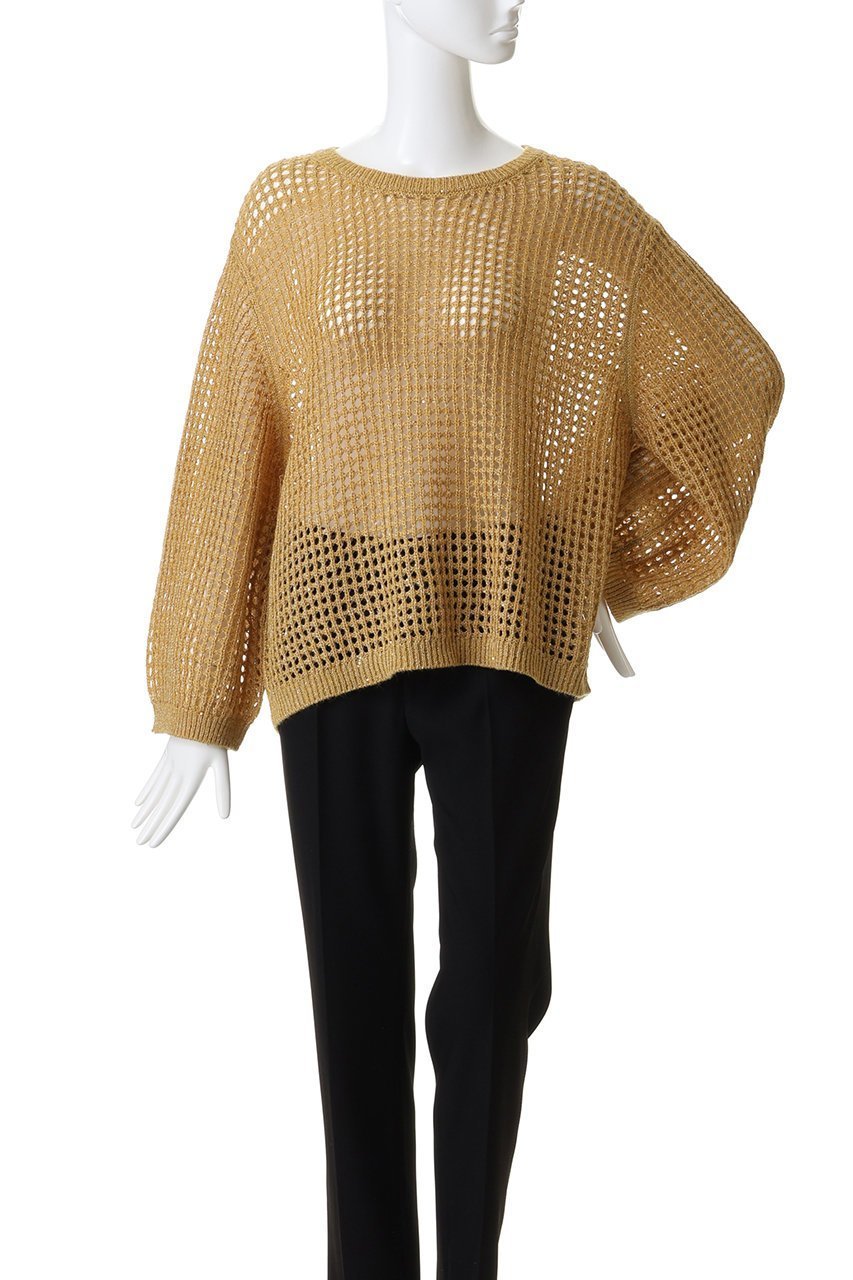【エリオポール/heliopole】のSHEER SPANGLE ニット 人気、トレンドファッション・服の通販 founy(ファニー) 　ファッション　Fashion　レディースファッション　Fashion for Women　トップス・カットソー　Cut & Sew Tops　ニット　Knit Tops & Sweaters　カジュアルプルオーバー・ニットトップス　Pullovers & Knit Tops / Casual Pullovers　おすすめ　Recommended / Our Picks　キャミソール　Camisole, Spaghetti Strap Top　トレンド　Trend, Trending Now　ハイネック　High Neck, Mock Neck　メッシュ　Mesh, Net Fabric　新作・新入荷　New Arrivals / New In　other-2|ID: prp329100004698349 ipo3291000000033927049