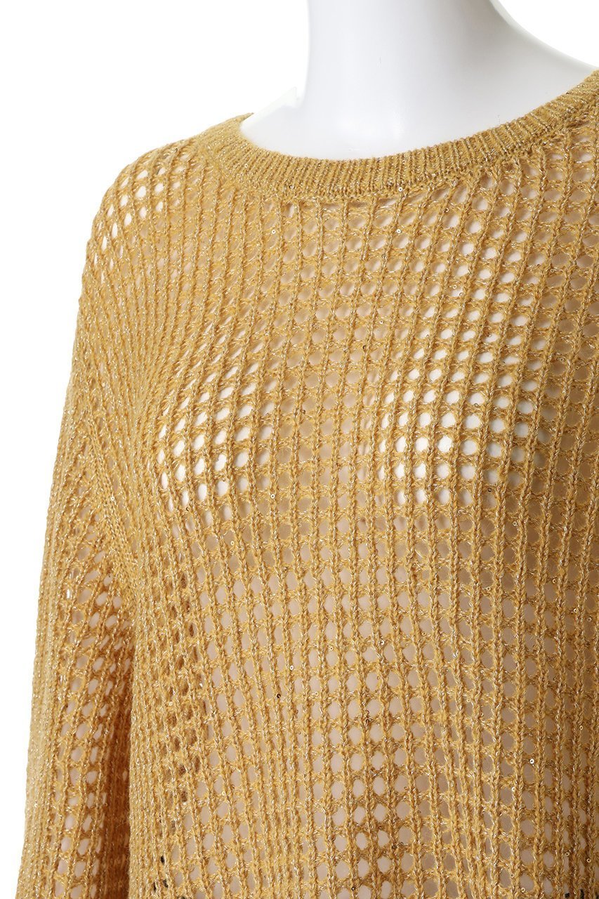 【エリオポール/heliopole】のSHEER SPANGLE ニット 人気、トレンドファッション・服の通販 founy(ファニー) 　ファッション　Fashion　レディースファッション　Fashion for Women　トップス・カットソー　Cut & Sew Tops　ニット　Knit Tops & Sweaters　カジュアルプルオーバー・ニットトップス　Pullovers & Knit Tops / Casual Pullovers　おすすめ　Recommended / Our Picks　キャミソール　Camisole, Spaghetti Strap Top　トレンド　Trend, Trending Now　ハイネック　High Neck, Mock Neck　メッシュ　Mesh, Net Fabric　新作・新入荷　New Arrivals / New In　other-5|ID: prp329100004698349 ipo3291000000033927055