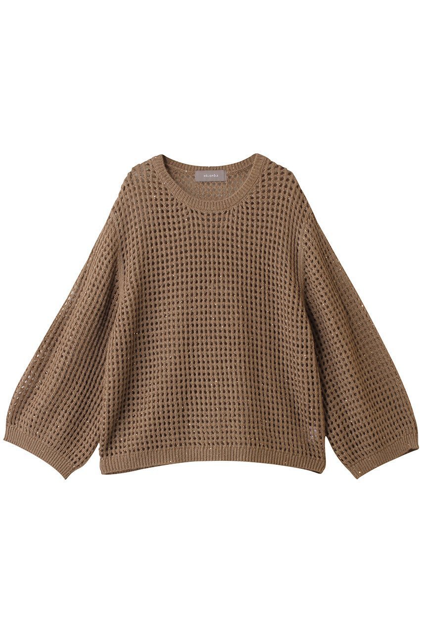 【エリオポール/heliopole】のSHEER SPANGLE ニット インテリア・キッズ・メンズ・レディースファッション・服の通販 founy(ファニー) ファッション Fashion レディースファッション Fashion for Women トップス・カットソー Cut & Sew Tops ニット Knit Tops & Sweaters カジュアルプルオーバー・ニットトップス Pullovers & Knit Tops / Casual Pullovers おすすめ Recommended / Our Picks キャミソール Camisole, Spaghetti Strap Top トレンド Trend, Trending Now ハイネック High Neck, Mock Neck メッシュ Mesh, Net Fabric ダークブラウン|ID: prp329100004698349 ipo3291000000035321462