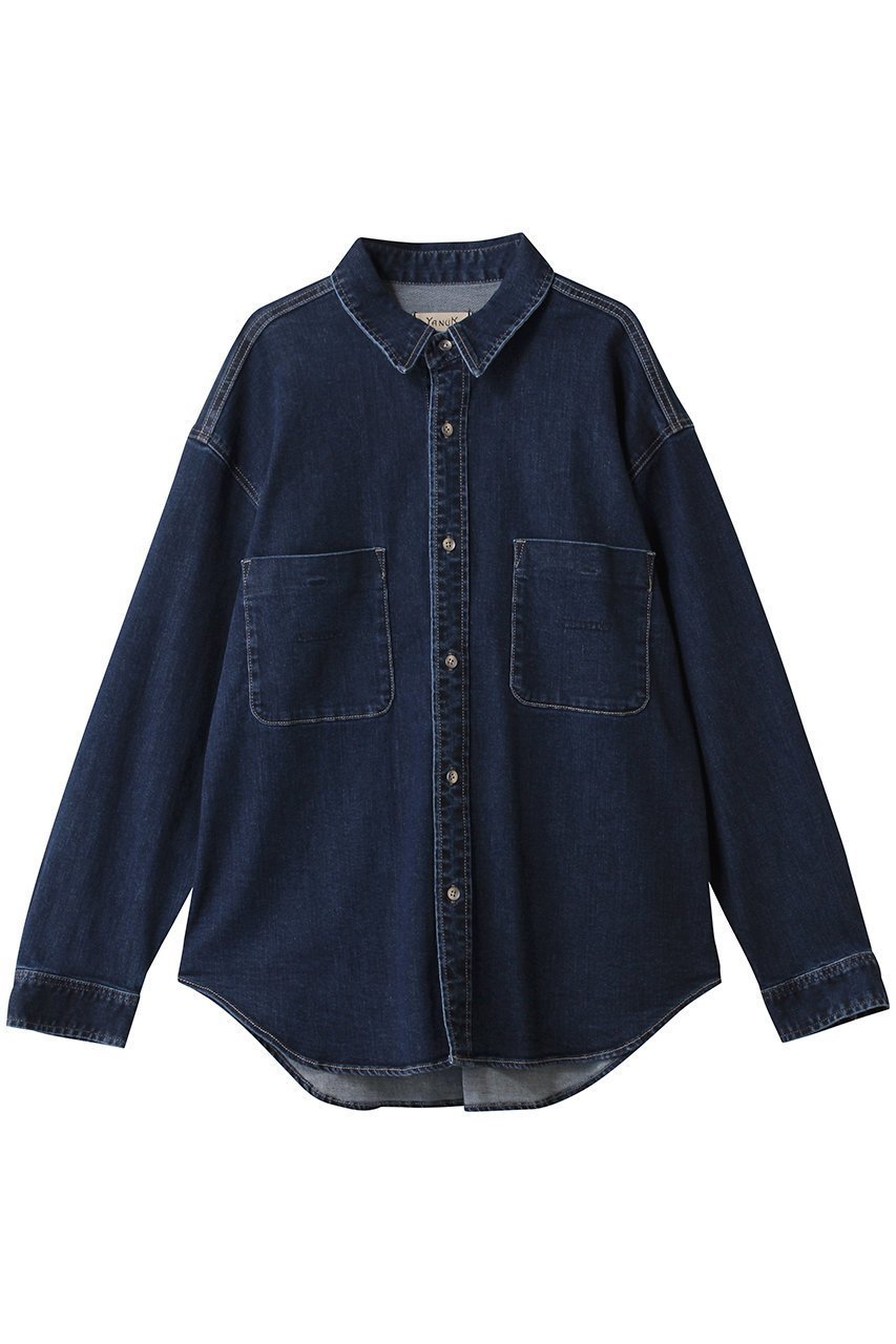 【ヤヌーク/YANUK】のデニムシャツ 人気、トレンドファッション・服の通販 founy(ファニー) 　ファッション　Fashion　レディースファッション　Fashion for Women　トップス・カットソー　Cut & Sew Tops　シャツ・ブラウス・オフィスカジュアル　Elegant Blouses & Button-Ups　おすすめ　Recommended / Our Picks　スリーブ　Sleeve, Long Sleeve / Short Sleeve　デニム　Denim, Jeans Material　リラックス　Relax, Relaxed Fit　ロング　Long, Long-Length　新作・新入荷　New Arrivals / New In　 other-1|ID: prp329100004698367 ipo3291000000033927199