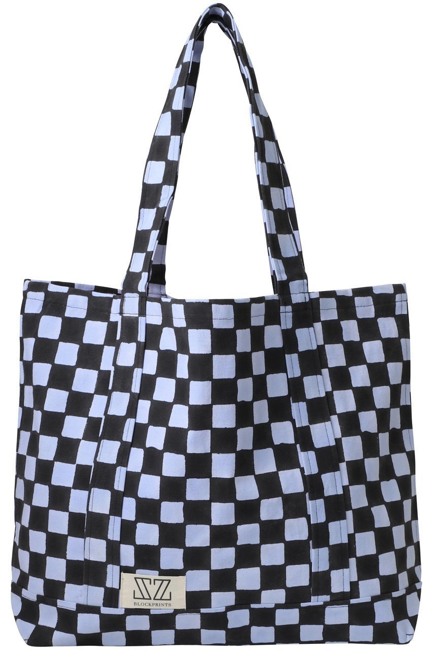 【エスゼット ブロックプリント/SZ Blockprints】のSMALL TOTE DOUBLE CHECK スモールトートバッグ インテリア・キッズ・メンズ・レディースファッション・服の通販 founy(ファニー) 　ファッション　Fashion　レディースファッション　Fashion for Women　バッグ　Bags　スマート　Smart, Elegant　ダブル　Double, Double-Breasted　チェック　Check, Plaid, Tartan　財布　Wallet, Purse　ブルー|ID: prp329100004698371 ipo3291000000035563699