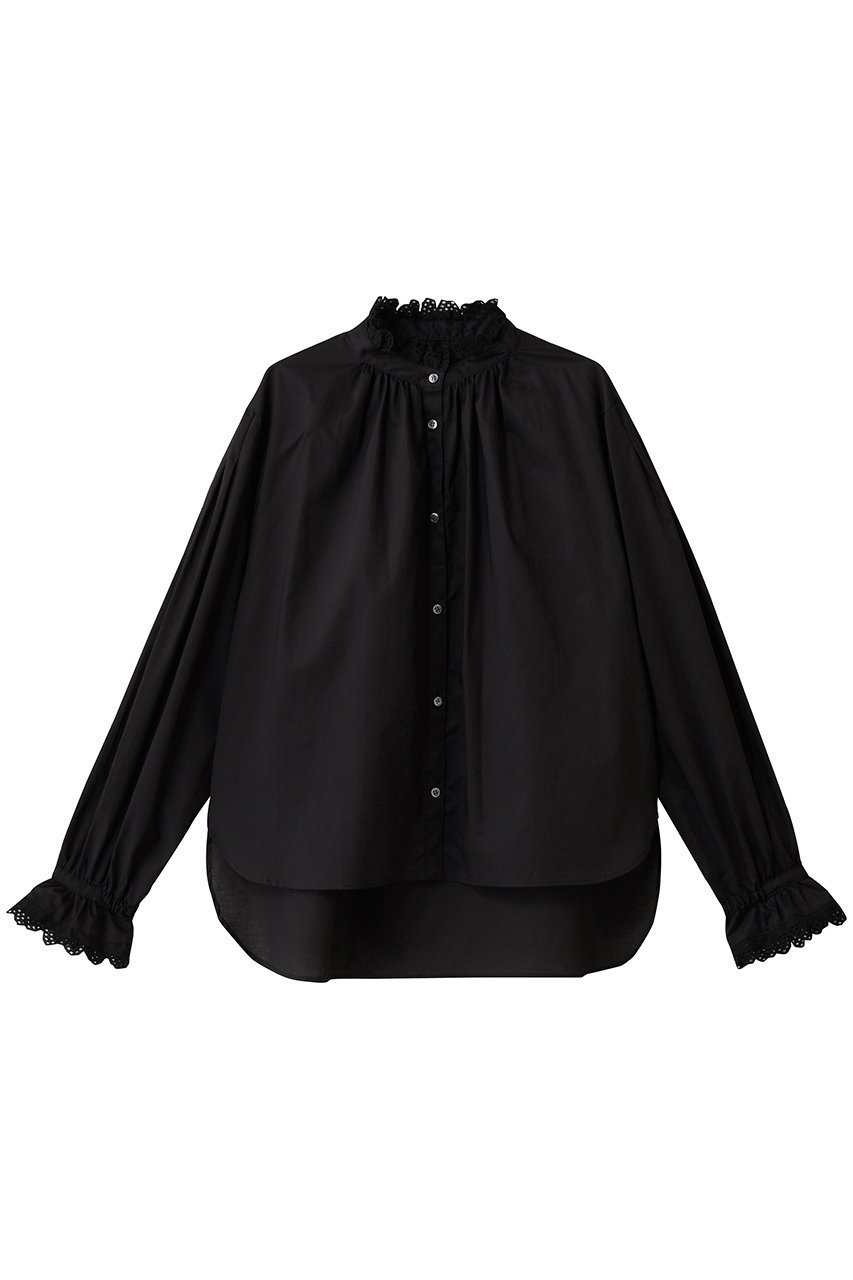 【スリー ドッツ/three dots】のレースシャツ インテリア・キッズ・メンズ・レディースファッション・服の通販 founy(ファニー) 　ファッション　Fashion　レディースファッション　Fashion for Women　トップス・カットソー　Cut & Sew Tops　シャツ・ブラウス・オフィスカジュアル　Elegant Blouses & Button-Ups　おすすめ　Recommended / Our Picks　スウェット / スエット　Sweatshirt, Sweatwear　スリーブ　Sleeve, Long Sleeve / Short Sleeve　デニム　Denim, Jeans Material　フェミニン　Feminine, Girly　レース　Lace, Lace Fabric　ロング　Long, Long-Length　新作・新入荷　New Arrivals / New In　ブラック|ID: prp329100004698374 ipo3291000000033927274