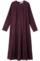 【マーレット/MERLETTE】のMAIDA コットンシルクティアードマキシドレス バーガンディー|ID: prp329100004698375 ipo3291000000035563723