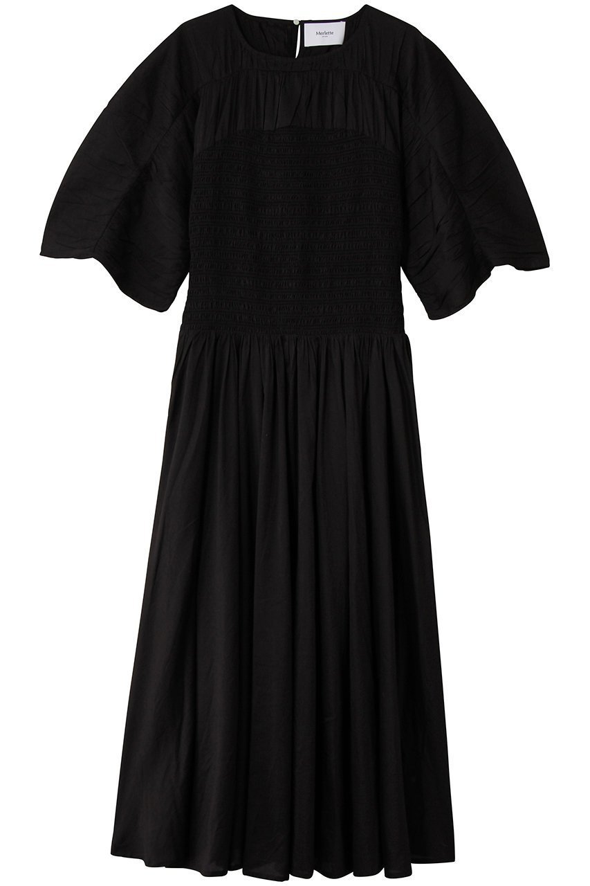 【マーレット/MERLETTE】のGAEA ハンドスモッキング刺しゅうギャザースリーブドレス 人気、トレンドファッション・服の通販 founy(ファニー) 　ファッション　Fashion　レディースファッション　Fashion for Women　ワンピース　Dresses　フォーマル・パーティードレス・結婚式用ドレス　Elegant & Casual Dresses　チュニック　Tunic Tops & Dresses　ギャザー　Gathered, Ruffled　サンダル　Sandals, Summer Shoes　スモッキング　Smocking, Gathered Stitching　スリーブ　Sleeve, Long Sleeve / Short Sleeve　チュニック　Tunic, Long Top　ドレス　Dress, One-Piece　パーティ　Party, Party Style　フェミニン　Feminine, Girly　リゾート　Resort, Vacation Style　 other-1|ID: prp329100004698376 ipo3291000000035321533