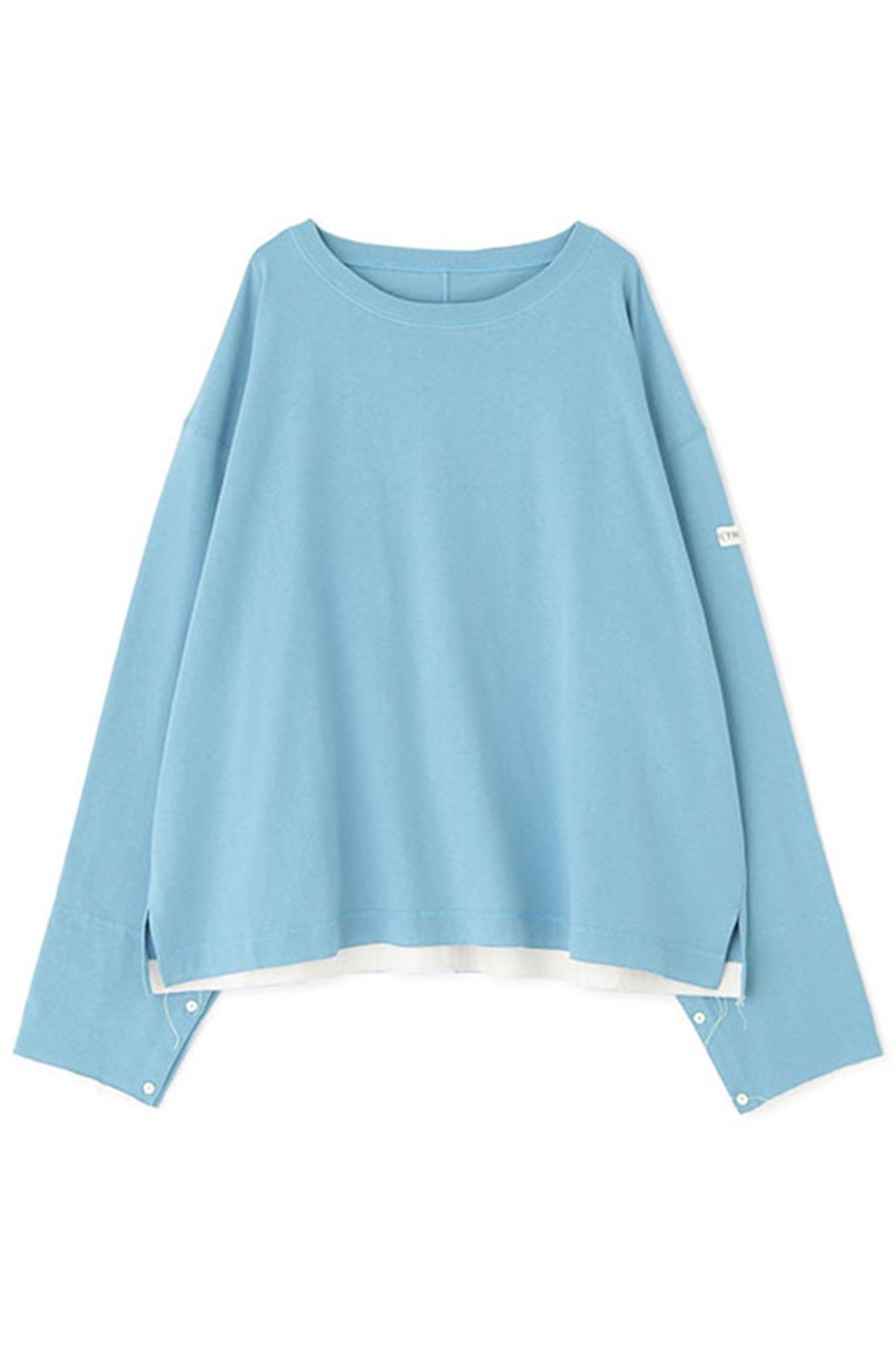【エトレトウキョウ/ETRE TOKYO】のカットオフカフスロンTee 人気、トレンドファッション・服の通販 founy(ファニー) 　ファッション　Fashion　レディースファッション　Fashion for Women　トップス・カットソー　Cut & Sew Tops　シャツ・ブラウス・オフィスカジュアル　Elegant Blouses & Button-Ups　ロングTシャツ・Tシャツ　Longline T-Shirts & Tees　カットソー・ベーシックTシャツ　Cut-and-Sewn Tops / Stretch Tees & Basics　カフス　Cuff Design　シンプル　Simple, Minimal　ジャカード／ジャガード　Jacquard, Woven Pattern　スリット　Slit, Slit Detail　スリーブ　Sleeve, Long Sleeve / Short Sleeve　なめらか　Smooth, Silky Texture　リラックス　Relax, Relaxed Fit　ロング　Long, Long-Length　新作・新入荷　New Arrivals / New In　other-6|ID: prp329100004699908 ipo3291000000033936087
