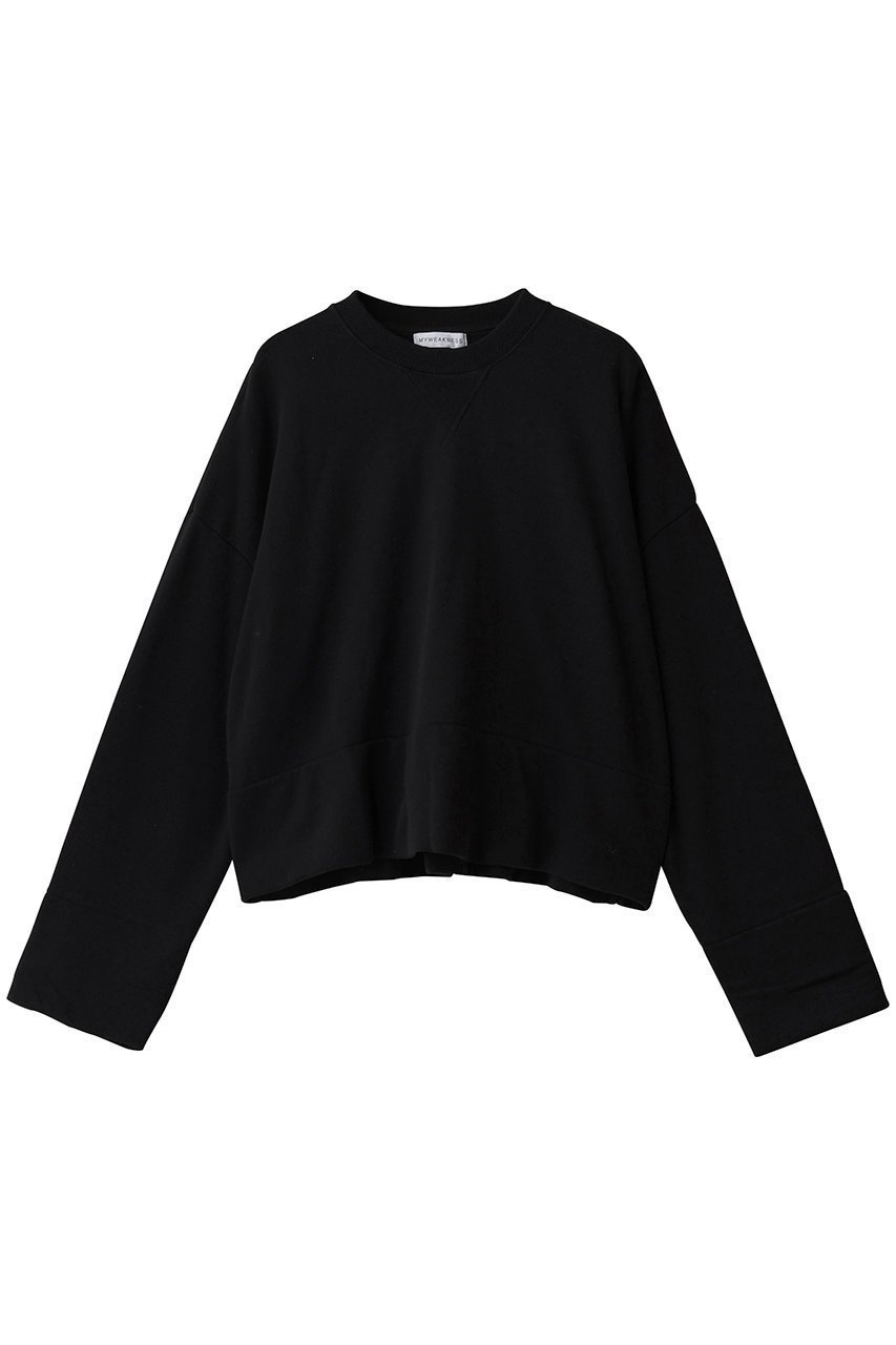 【マイ ウィークネス/MY WEAKNESS】のEasy Sweat インテリア・キッズ・メンズ・レディースファッション・服の通販 founy(ファニー) 　ファッション　Fashion　レディースファッション　Fashion for Women　トップス・カットソー　Cut & Sew Tops　シャツ・ブラウス・オフィスカジュアル　Elegant Blouses & Button-Ups　レディースパーカー・カジュアルフーディー　Casual Hoodies & Sweatshirts　ロングTシャツ・Tシャツ　Longline T-Shirts & Tees　スウェット・クルーネックトップス　Sweatshirts & Crewnecks / Relaxed Fit Sweat Tops　カットソー・ベーシックTシャツ　Cut-and-Sewn Tops / Stretch Tees & Basics　ショート　Short, Short Length　スリーブ　Sleeve, Long Sleeve / Short Sleeve　バランス　Balance, Style Balance　フォルム　Silhouette, Form　ロング　Long, Long-Length　ワイド　Wide, Wide Fit　新作・新入荷　New Arrivals / New In　BLACK|ID: prp329100004699915 ipo3291000000033936169