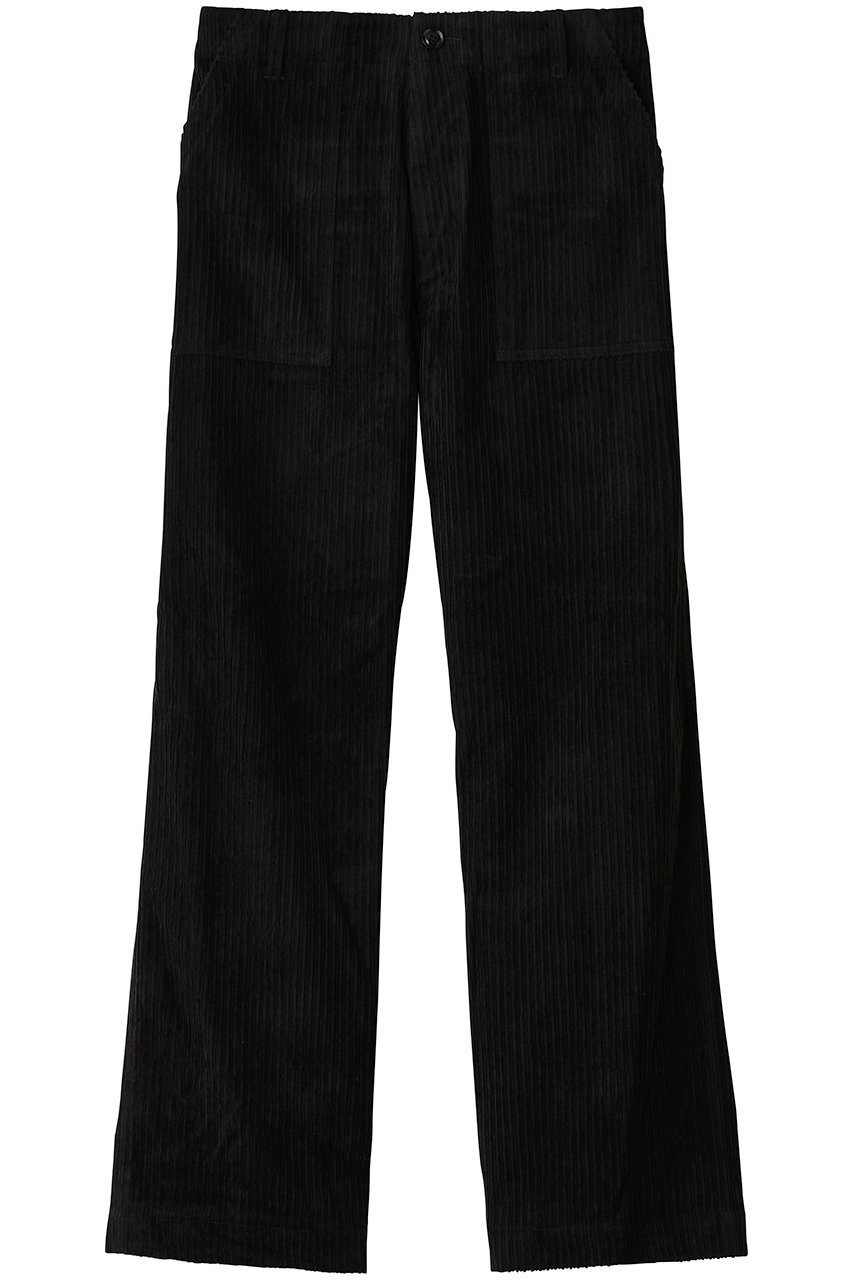 【マイ ウィークネス/MY WEAKNESS】のCorduroy Fatigue Pants インテリア・キッズ・メンズ・レディースファッション・服の通販 founy(ファニー) ファッション Fashion レディースファッション Fashion for Women パンツ Pants & Trousers コーデュロイ Corduroy, Cord Fabric ストレート Straight, Straight Cut ダブル Double, Double-Breasted フラップ Flap, Flap Pocket ポケット Pocket, Pocket Detail ミリタリー Military, Army Style モチーフ Motif, Design Theme エレガント 上品 Elegant BLACK|ID: prp329100004699917 ipo3291000000035381493