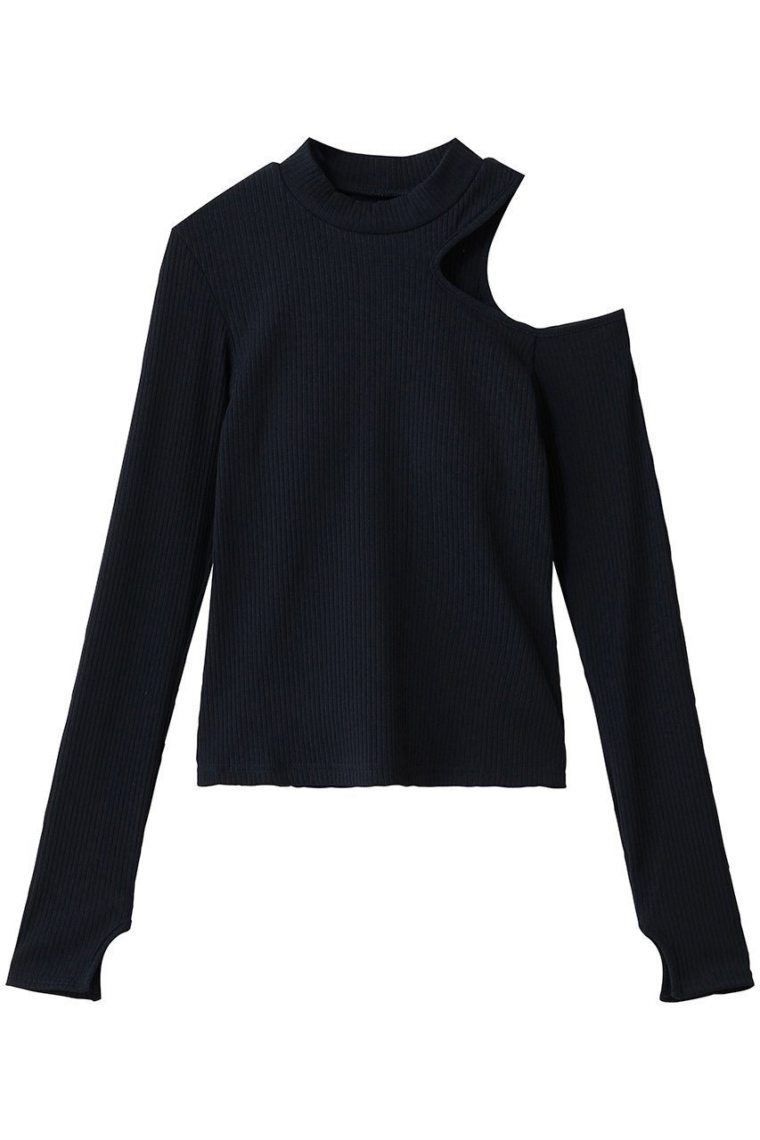 【ジュリエ/Julier】のリブロングスリーブプルオーバー インテリア・キッズ・メンズ・レディースファッション・服の通販 founy(ファニー) 　ファッション　Fashion　レディースファッション　Fashion for Women　トップス・カットソー　Cut & Sew Tops　カジュアルプルオーバー・ニットトップス　Pullovers & Knit Tops / Casual Pullovers　スポーツウェア　Functional & Stylish Sportswear　スポーツ トップス　Athletic Tops / Workout Tops / Training Shirts　インナー　Innerwear　カッティング　Cutting Detail　スポーツ　Sports, Activewear　モックネック　Mock Neck, Short Turtleneck　ワーク　Workwear, Utility Style　新作・新入荷　New Arrivals / New In　ネイビー|ID: prp329100004699928 ipo3291000000033936294