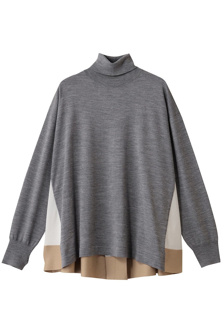 【アダワス/ADAWAS】のEXTRAFINE メリノウール タートル-ネック インテリア・キッズ・メンズ・レディースファッション・服の通販 founy(ファニー) 　ファッション　Fashion　レディースファッション　Fashion for Women　トップス・カットソー　Cut & Sew Tops　ニット　Knit Tops & Sweaters　カジュアルプルオーバー・ニットトップス　Pullovers & Knit Tops / Casual Pullovers　コンビ　Combo, Combination Style　シンプル　Simple, Minimal　タートル　Turtleneck, Turtle Collar　タートルネック　Turtleneck, High Neck　フレア　Flare, Flared　新作・新入荷　New Arrivals / New In　グレー|ID: prp329100004699936 ipo3291000000033936353