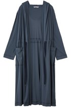 【プレインピープル/PLAIN PEOPLE】のガス強撚フライスフード付きロングカーディガン ブルー|ID:prp329100004699955