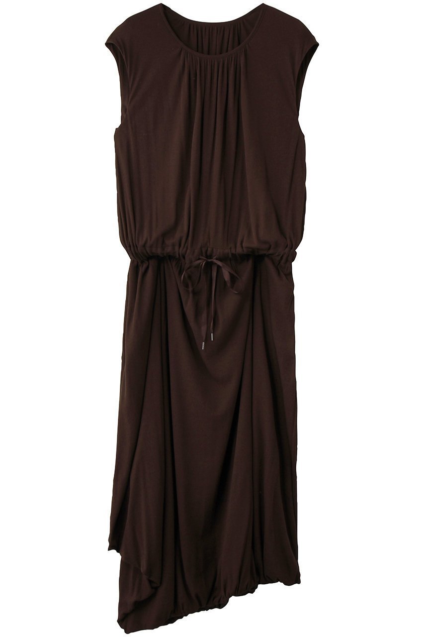 【プレインピープル/PLAIN PEOPLE】のシアーハイツイストフライスギャザーワンピース インテリア・キッズ・メンズ・レディースファッション・服の通販 founy(ファニー) 　ファッション　Fashion　レディースファッション　Fashion for Women　ワンピース　Dresses　チュニック　Tunic Tops & Dresses　ギャザー　Gathered, Ruffled　シューズ　Shoes, Footwear　シンプル　Simple, Minimal　チュニック　Tunic, Long Top　ロング　Long, Long-Length　ブラウン|ID: prp329100004699958 ipo3291000000035970272