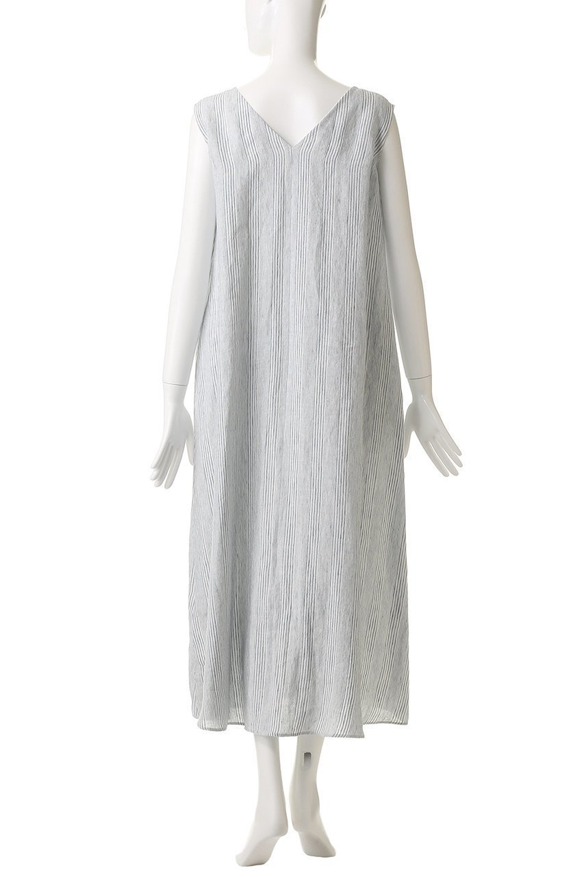 【プレインピープル/PLAIN PEOPLE】のリネンコットンストライプVネックワンピース 人気、トレンドファッション・服の通販 founy(ファニー) 　ファッション　Fashion　レディースファッション　Fashion for Women　ワンピース　Dresses　チュニック　Tunic Tops & Dresses　ストライプ　Stripe, Striped Pattern　チュニック　Tunic, Long Top　トレンド　Trend, Trending Now　リネン　Linen, Linen Fabric　ロング　Long, Long-Length　新作・新入荷　New Arrivals / New In　other-4|ID: prp329100004699960 ipo3291000000033936578