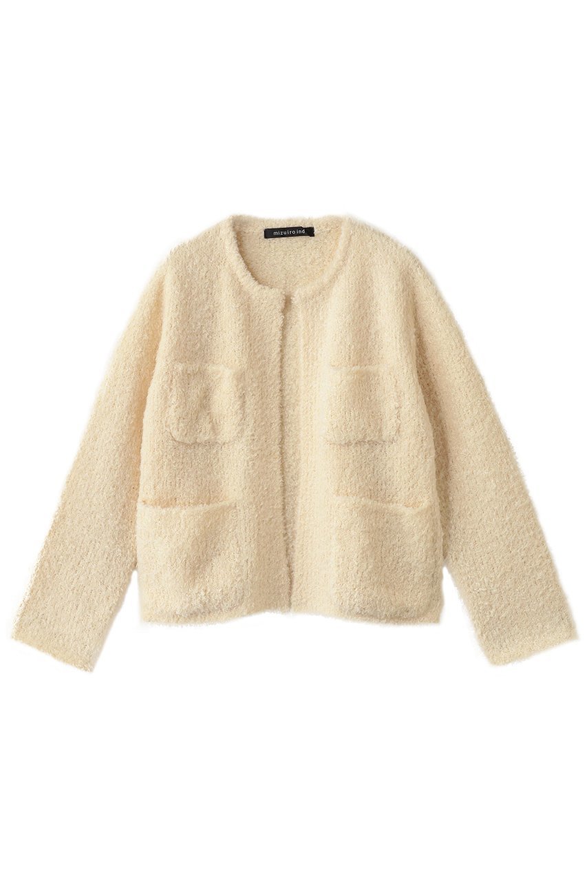 【ミズイロ インド/mizuiro ind】のhairly crew neck C/D with pockets カーディガン インテリア・キッズ・メンズ・レディースファッション・服の通販 founy(ファニー) 　ファッション　Fashion　レディースファッション　Fashion for Women　トップス・カットソー　Cut & Sew Tops　ニット　Knit Tops & Sweaters　カーディガン・羽織り　Layered Style Cardigans　カーディガン　Cardigan, Knitwear　ショート　Short, Short Length　バランス　Balance, Style Balance　フレア　Flare, Flared　ベーシック　Basic, Essential　マニッシュ　Mannish, Boyish　新作・新入荷　New Arrivals / New In　ivory|ID: prp329100004699964 ipo3291000000033936600