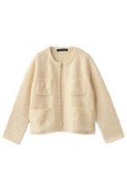 【ミズイロ インド/mizuiro ind】のポケット付きヘアリークルーネックカーディガン ivory|ID: prp329100004699964 ipo3291000000035743614