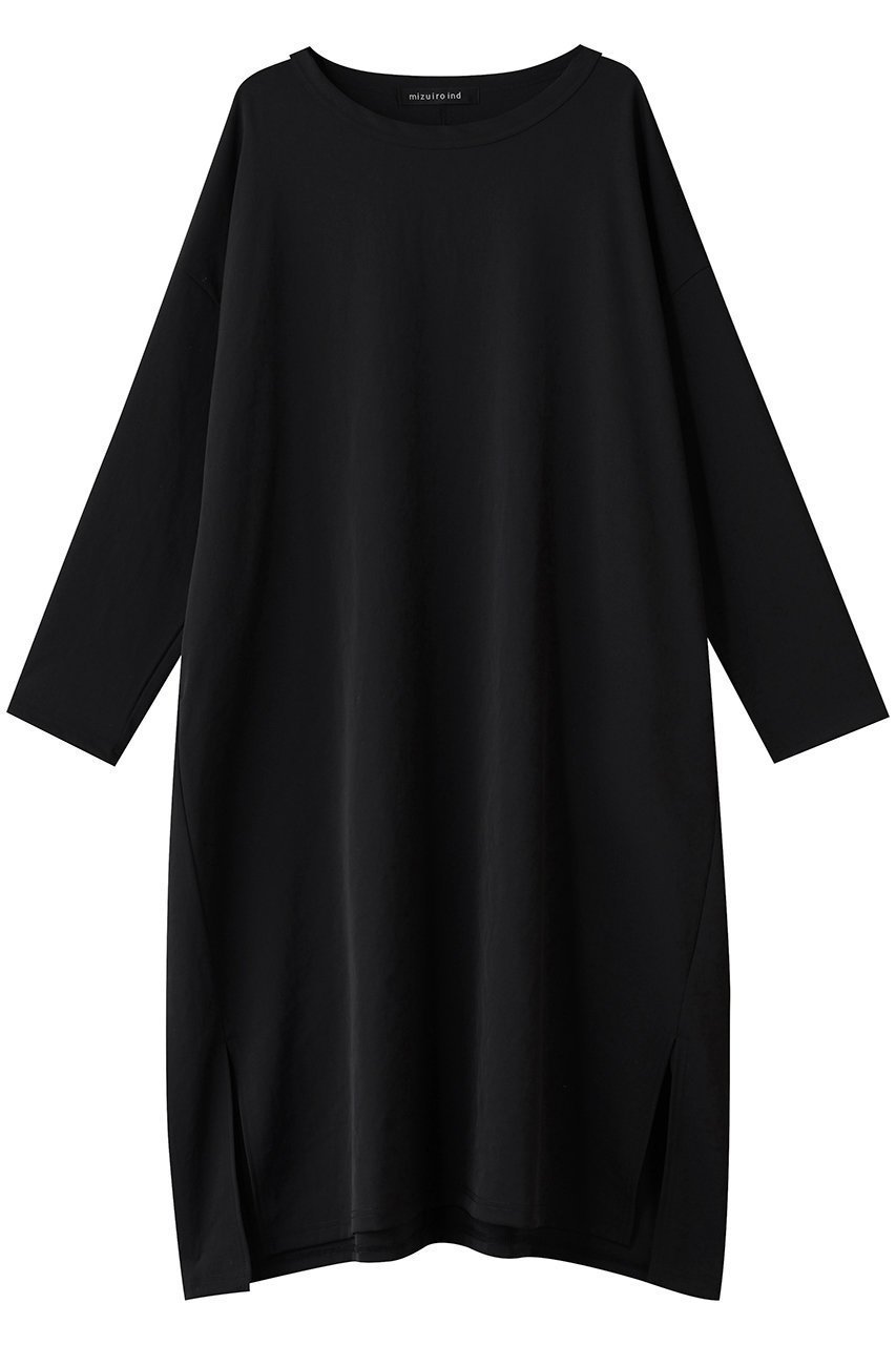 【ミズイロ インド/mizuiro ind】のcrew neck long OP ワンピース インテリア・キッズ・メンズ・レディースファッション・服の通販 founy(ファニー) 　ファッション　Fashion　レディースファッション　Fashion for Women　ワンピース　Dresses　チュニック　Tunic Tops & Dresses　シューズ　Shoes, Footwear　シンプル　Simple, Minimal　スリット　Slit, Slit Detail　チュニック　Tunic, Long Top　ベーシック　Basic, Essential　ロング　Long, Long-Length　エレガント 上品　Elegant　新作・新入荷　New Arrivals / New In　black|ID: prp329100004699966 ipo3291000000033936616