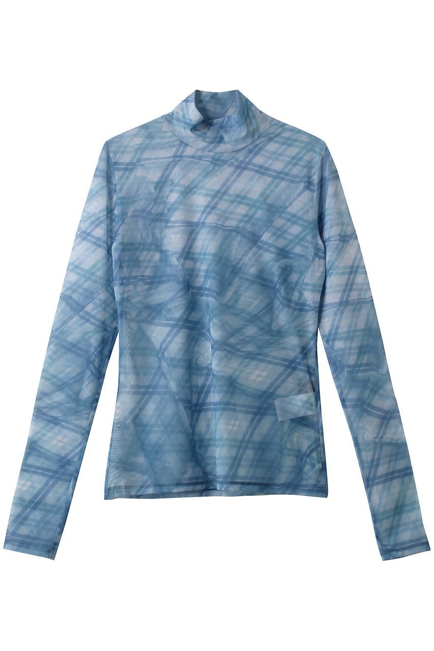 【メゾンスペシャル/MAISON SPECIAL】のPlaid Mesh Tops/チェックメッシュトップス インテリア・キッズ・メンズ・レディースファッション・服の通販 founy(ファニー) 　ファッション　Fashion　レディースファッション　Fashion for Women　トップス・カットソー　Cut & Sew Tops　シャツ・ブラウス・オフィスカジュアル　Elegant Blouses & Button-Ups　ロングTシャツ・Tシャツ　Longline T-Shirts & Tees　カットソー・ベーシックTシャツ　Cut-and-Sewn Tops / Stretch Tees & Basics　キャミ　Camisole, Cami Top　ショート　Short, Short Length　スリーブ　Sleeve, Long Sleeve / Short Sleeve　チェック　Check, Plaid, Tartan　新作・新入荷　New Arrivals / New In　BLU(ブルー)|ID: prp329100004699974 ipo3291000000033936669