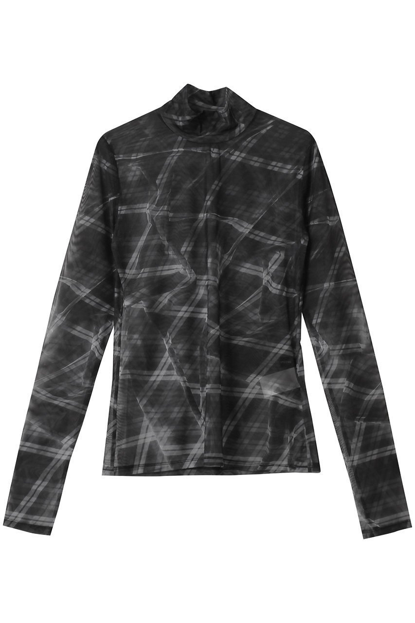 【メゾンスペシャル/MAISON SPECIAL】のPlaid Mesh Tops/チェックメッシュトップス インテリア・キッズ・メンズ・レディースファッション・服の通販 founy(ファニー) 　ファッション　Fashion　レディースファッション　Fashion for Women　トップス・カットソー　Cut & Sew Tops　シャツ・ブラウス・オフィスカジュアル　Elegant Blouses & Button-Ups　ロングTシャツ・Tシャツ　Longline T-Shirts & Tees　カットソー・ベーシックTシャツ　Cut-and-Sewn Tops / Stretch Tees & Basics　キャミ　Camisole, Cami Top　ショート　Short, Short Length　スリーブ　Sleeve, Long Sleeve / Short Sleeve　チェック　Check, Plaid, Tartan　BLK(ブラック)|ID: prp329100004699974 ipo3291000000035381644