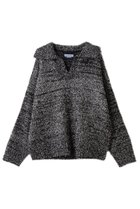 【メゾンスペシャル/MAISON SPECIAL】の【UNISEX】Mix color Fancy yarn スキッパーPO BLK(ブラック)|ID: prp329100004699981 ipo3291000000033936714