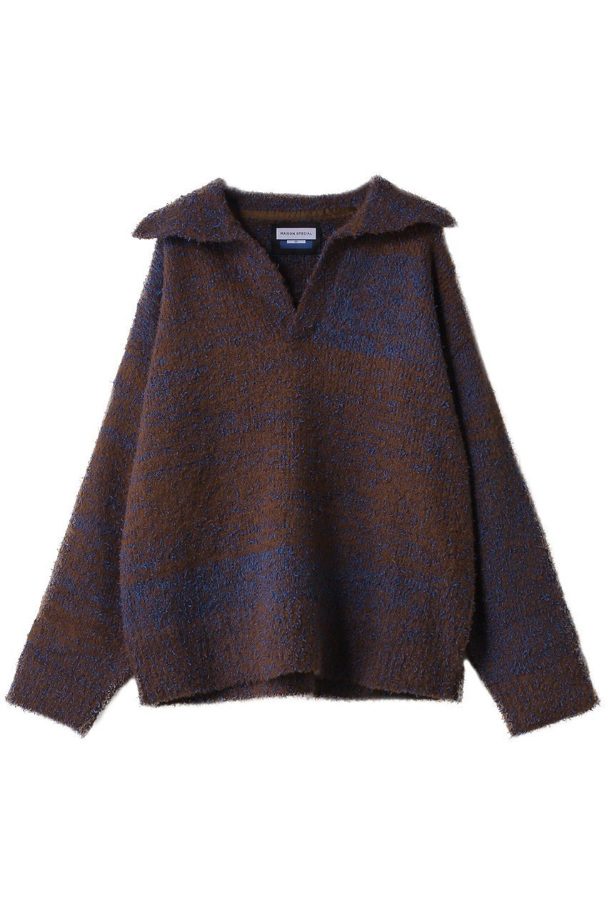 【メゾンスペシャル/MAISON SPECIAL】の【UNISEX】Mix color Fancy yarn スキッパーPO インテリア・キッズ・メンズ・レディースファッション・服の通販 founy(ファニー) 　ファッション　Fashion　レディースファッション　Fashion for Women　トップス・カットソー　Cut & Sew Tops　ニット　Knit Tops & Sweaters　カジュアルプルオーバー・ニットトップス　Pullovers & Knit Tops / Casual Pullovers　ユニセックス　Unisex, Genderless　スキッパー　Skipper, Open Collar　ランダム　Random, Irregular　新作・新入荷　New Arrivals / New In　BRN(ブラウン)|ID: prp329100004699981 ipo3291000000033936717
