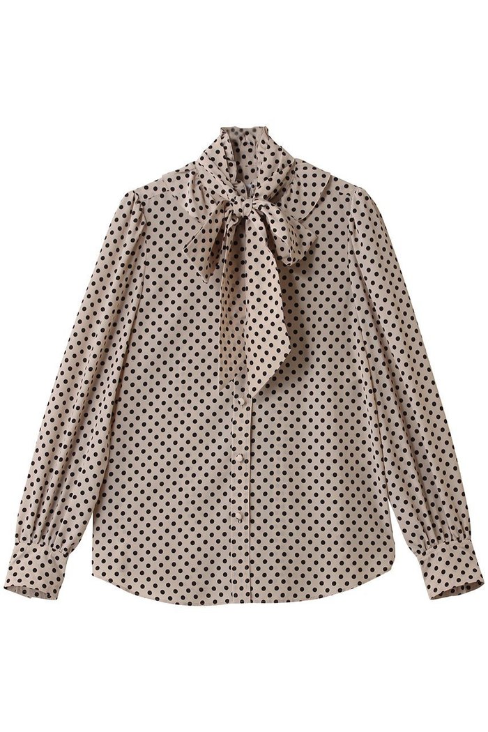 【アルアバイル/allureville】の【Loulou Willoughby】デシンドットフリルボウタイBL A インテリア・キッズ・メンズ・レディースファッション・服の通販 founy(ファニー) https://founy.com/ ファッション Fashion レディースファッション Fashion for Women トップス・カットソー Cut & Sew Tops シャツ・ブラウス・オフィスカジュアル Elegant Blouses & Button-Ups エレガント 上品 Elegant クラシカル Classical, Vintage-Inspired スリーブ Sleeve, Long Sleeve / Short Sleeve ドット Polka Dot, Dot Pattern フリル Frill, Ruffle ロング Long, Long-Length 新作・新入荷 New Arrivals / New In |ID: prp329100004699988 ipo3291000000033936774