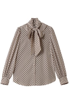 【アルアバイル/allureville】 【Loulou Willoughby】デシンドットフリルボウタイBL A人気、トレンドファッション・服の通販 founy(ファニー) ファッション Fashion レディースファッション Fashion for Women トップス・カットソー Cut & Sew Tops シャツ・ブラウス・オフィスカジュアル Elegant Blouses & Button-Ups エレガント 上品 Elegant クラシカル Classical, Vintage-Inspired スリーブ Sleeve, Long Sleeve / Short Sleeve ドット Polka Dot, Dot Pattern フリル Frill, Ruffle ロング Long, Long-Length 新作・新入荷 New Arrivals / New In |ID:prp329100004699988