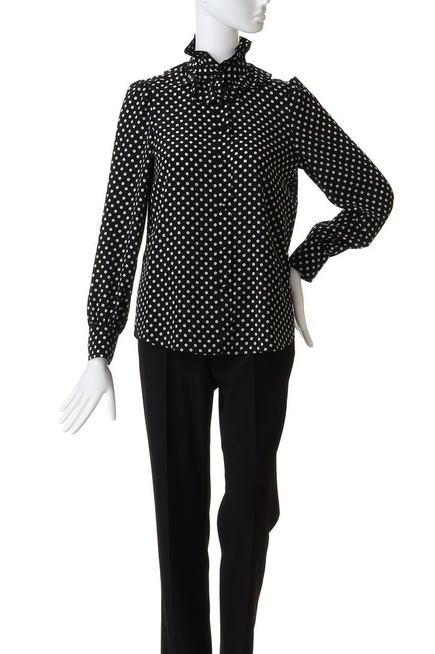 【アルアバイル/allureville】の【Loulou Willoughby】デシンドットフリルボウタイBL A 人気、トレンドファッション・服の通販 founy(ファニー) 　ファッション　Fashion　レディースファッション　Fashion for Women　トップス・カットソー　Cut & Sew Tops　シャツ・ブラウス・オフィスカジュアル　Elegant Blouses & Button-Ups　エレガント 上品　Elegant　クラシカル　Classical, Vintage-Inspired　スリーブ　Sleeve, Long Sleeve / Short Sleeve　ドット　Polka Dot, Dot Pattern　フリル　Frill, Ruffle　ロング　Long, Long-Length　新作・新入荷　New Arrivals / New In　other-6|ID: prp329100004699988 ipo3291000000033936785
