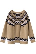 【ジェイドット/j.】のピュアウールノルディックカーディガン ベージュ|ID: prp329100004699999 ipo3291000000035800445