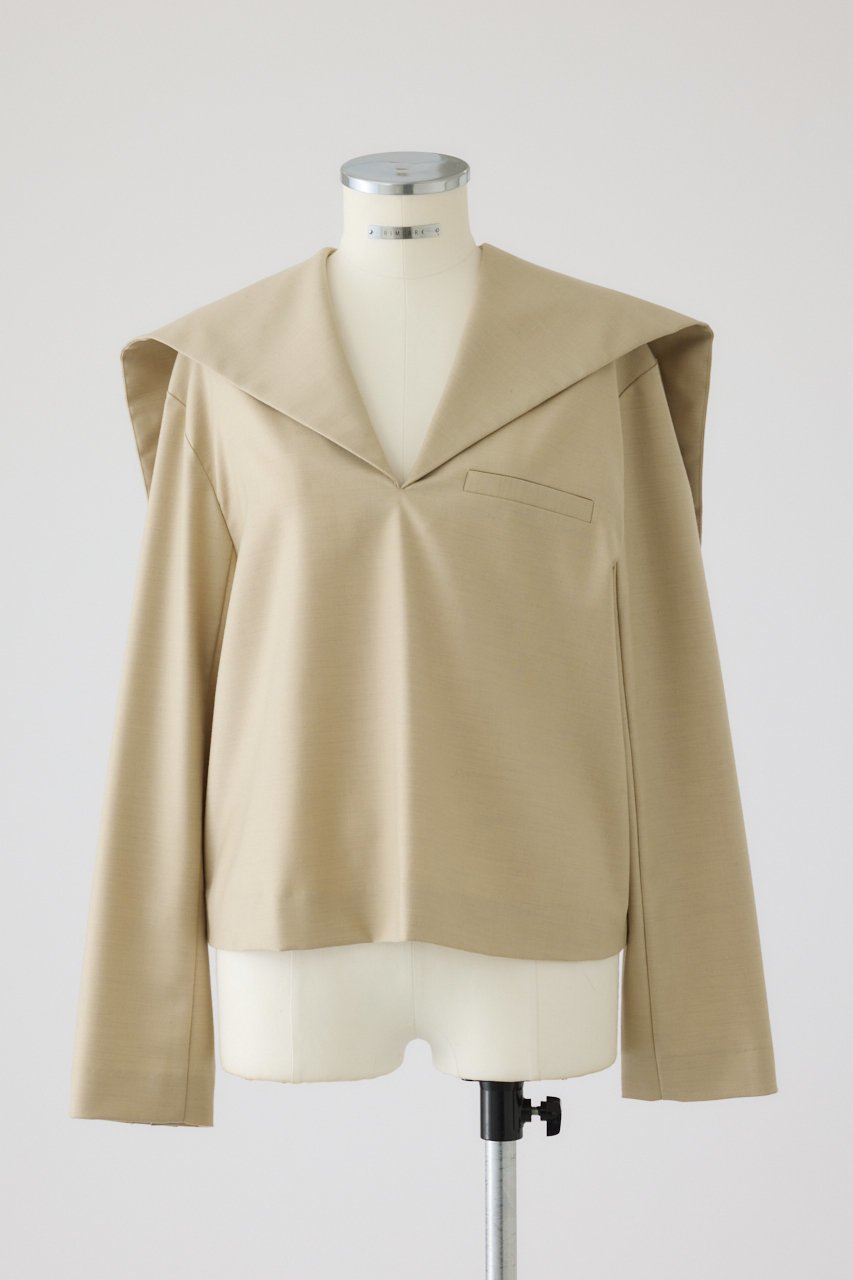 【リムアーク/RIM.ARK】のSailor collar JK like tops/トップス インテリア・キッズ・メンズ・レディースファッション・服の通販 founy(ファニー) 　ファッション　Fashion　レディースファッション　Fashion for Women　アウター　Coat / Outerwear Collection　レディースジャケット・軽アウター　Jackets　ジャケット　Jacket, Outerwear　セットアップ　Set-Up, Coordinated Outfit　新作・新入荷　New Arrivals / New In　ライトベージュ|ID: prp329100004700011 ipo3291000000033936975