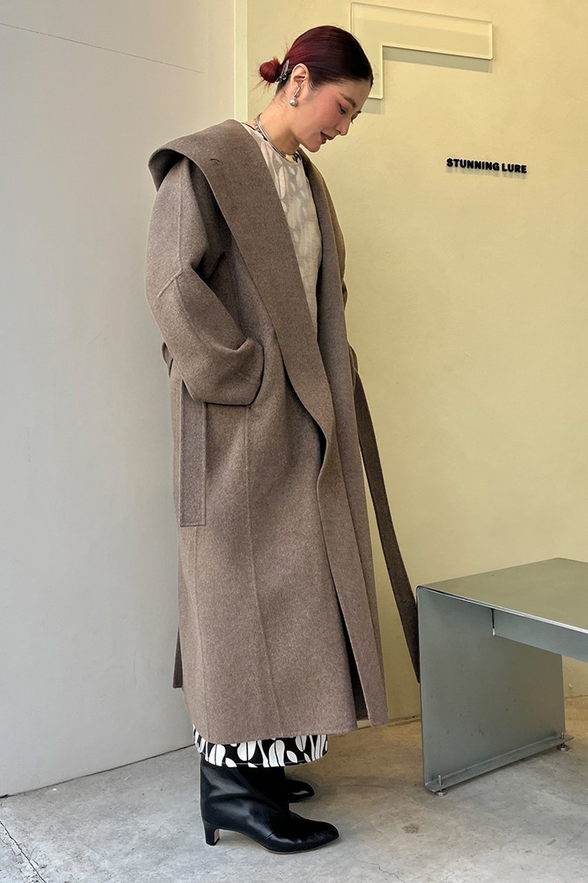 【スタニングルアー/STUNNING LURE】のrヤクキャメルフーディコート 人気、トレンドファッション・服の通販 founy(ファニー) 　ファッション　Fashion　レディースファッション　Fashion for Women　アウター　Coat / Outerwear Collection　コート・ロングコート・ピーコート　Long Coats, Peacoats & More　ショール　Shawl, Wrap　ハンド　Hand, Handmade　ロング　Long, Long-Length　エレガント 上品　Elegant　新作・新入荷　New Arrivals / New In　other-5|ID: prp329100004700070 ipo3291000000033937680