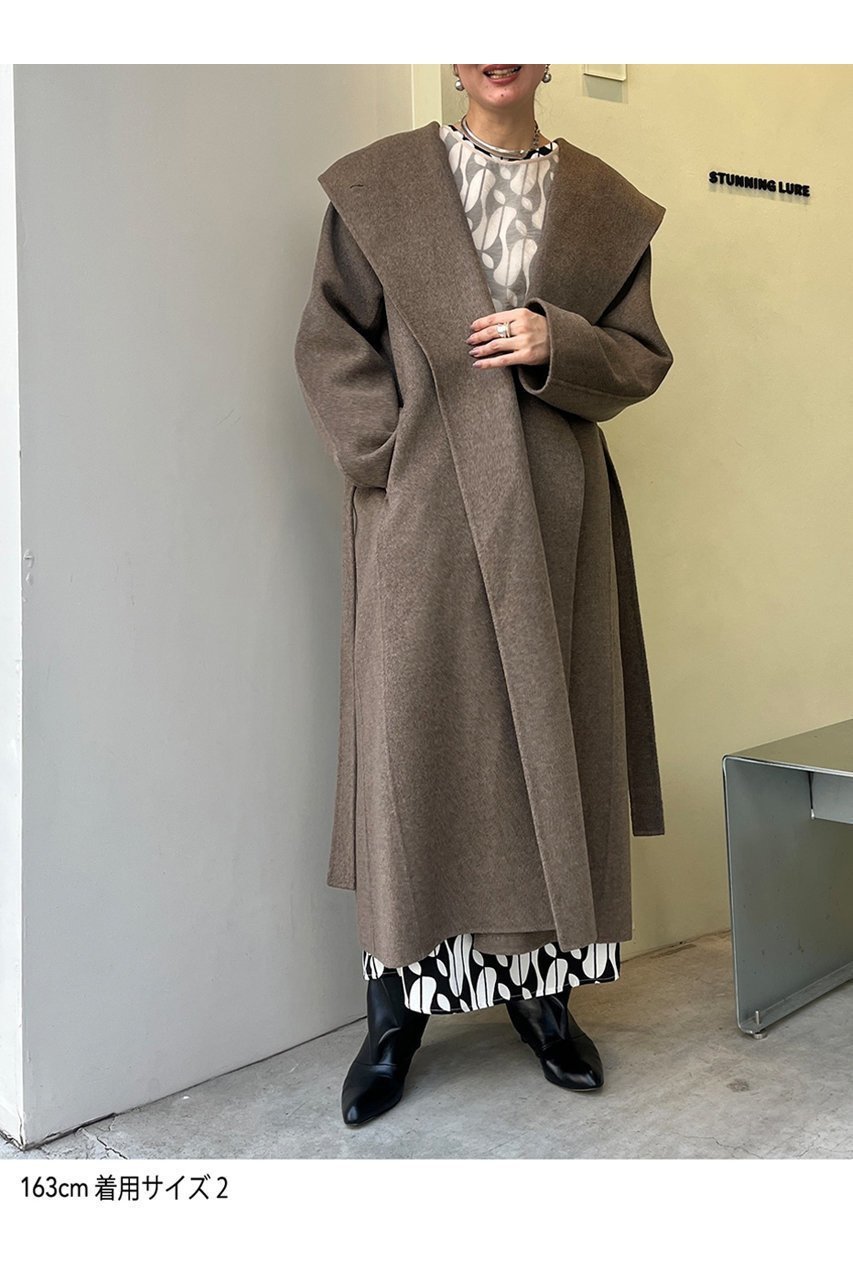 【スタニングルアー/STUNNING LURE】の【11/5 11:00販売開始】rヤクキャメルフーディコート 人気、トレンドファッション・服の通販 founy(ファニー) 　ファッション　Fashion　レディースファッション　Fashion for Women　アウター　Coat / Outerwear Collection　コート・ロングコート・ピーコート　Long Coats, Peacoats & More　ショール　Shawl, Wrap　ハンド　Hand, Handmade　ロング　Long, Long-Length　エレガント 上品　Elegant　新作・新入荷　New Arrivals / New In　other-4|ID: prp329100004700070 ipo3291000000034376500