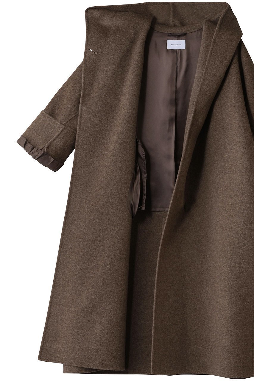 【スタニングルアー/STUNNING LURE】のrヤクキャメルフーディコート 人気、トレンドファッション・服の通販 founy(ファニー) 　ファッション　Fashion　レディースファッション　Fashion for Women　アウター　Coat / Outerwear Collection　コート・ロングコート・ピーコート　Long Coats, Peacoats & More　ショール　Shawl, Wrap　ハンド　Hand, Handmade　ロング　Long, Long-Length　エレガント 上品　Elegant　other-6|ID: prp329100004700070 ipo3291000000035972415
